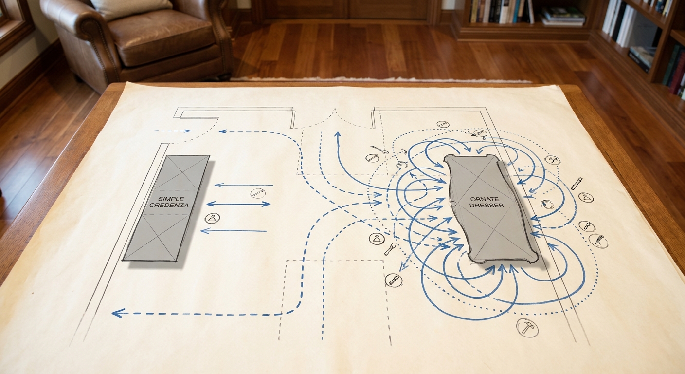 Why carved ornament changes labor cost in classic furniture production