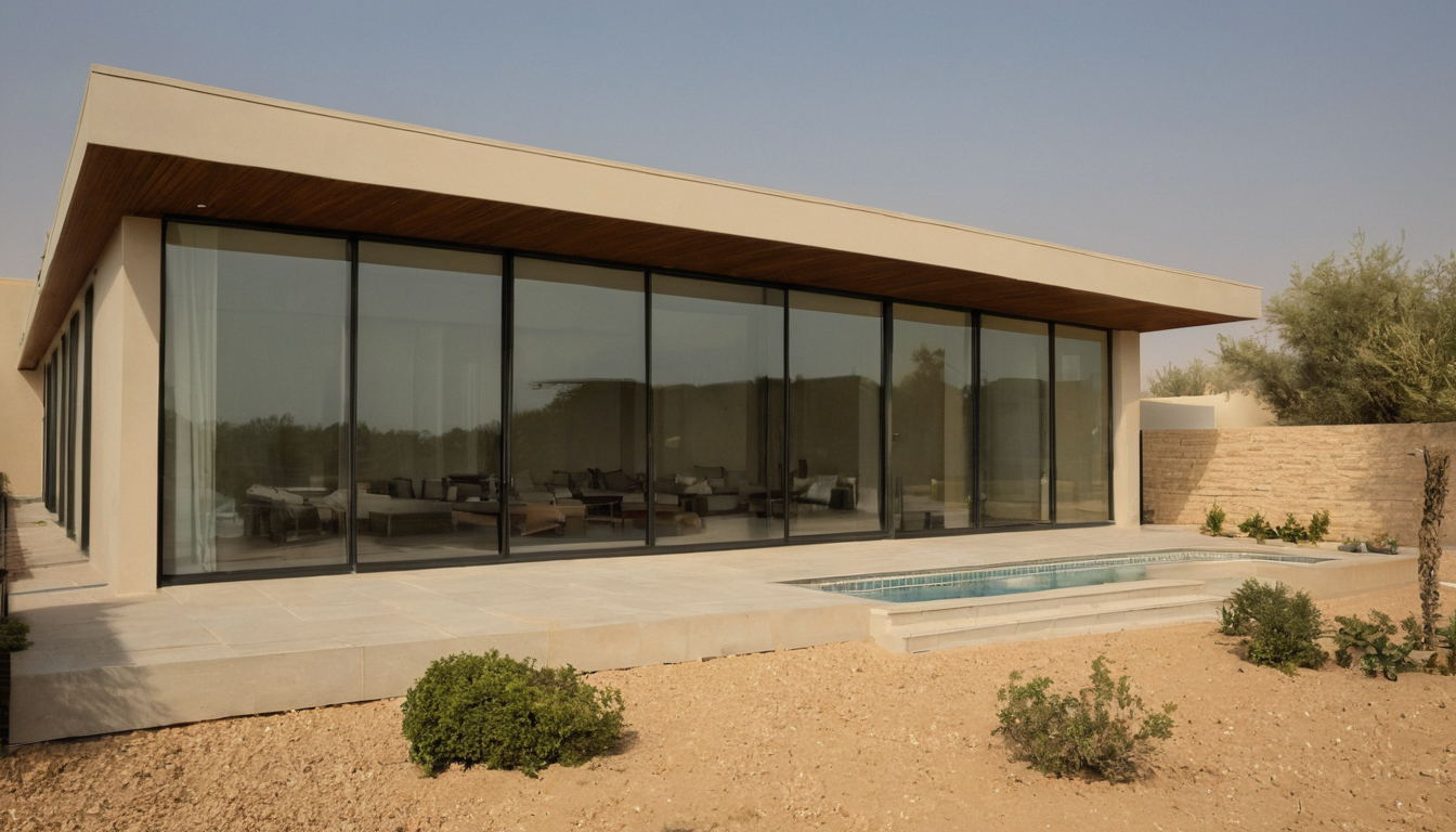 Which glazing specifications matter for a Saudi villa in harsh sun interior planning detail
